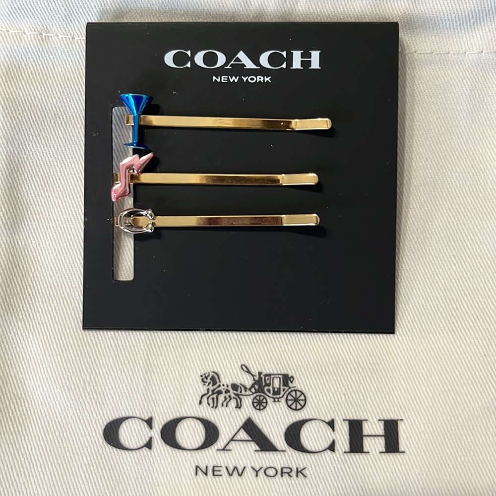 Coach Retro Bobby Pins goldstone NWT